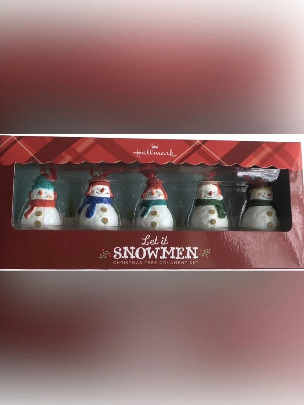 Hallmark 2013 Let It SnowMen 5 Mini Christmas Tree Ornaments NEW in Box